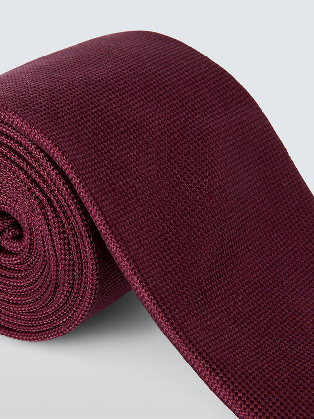 John Lewis Plain Silk Tie, Burgundy