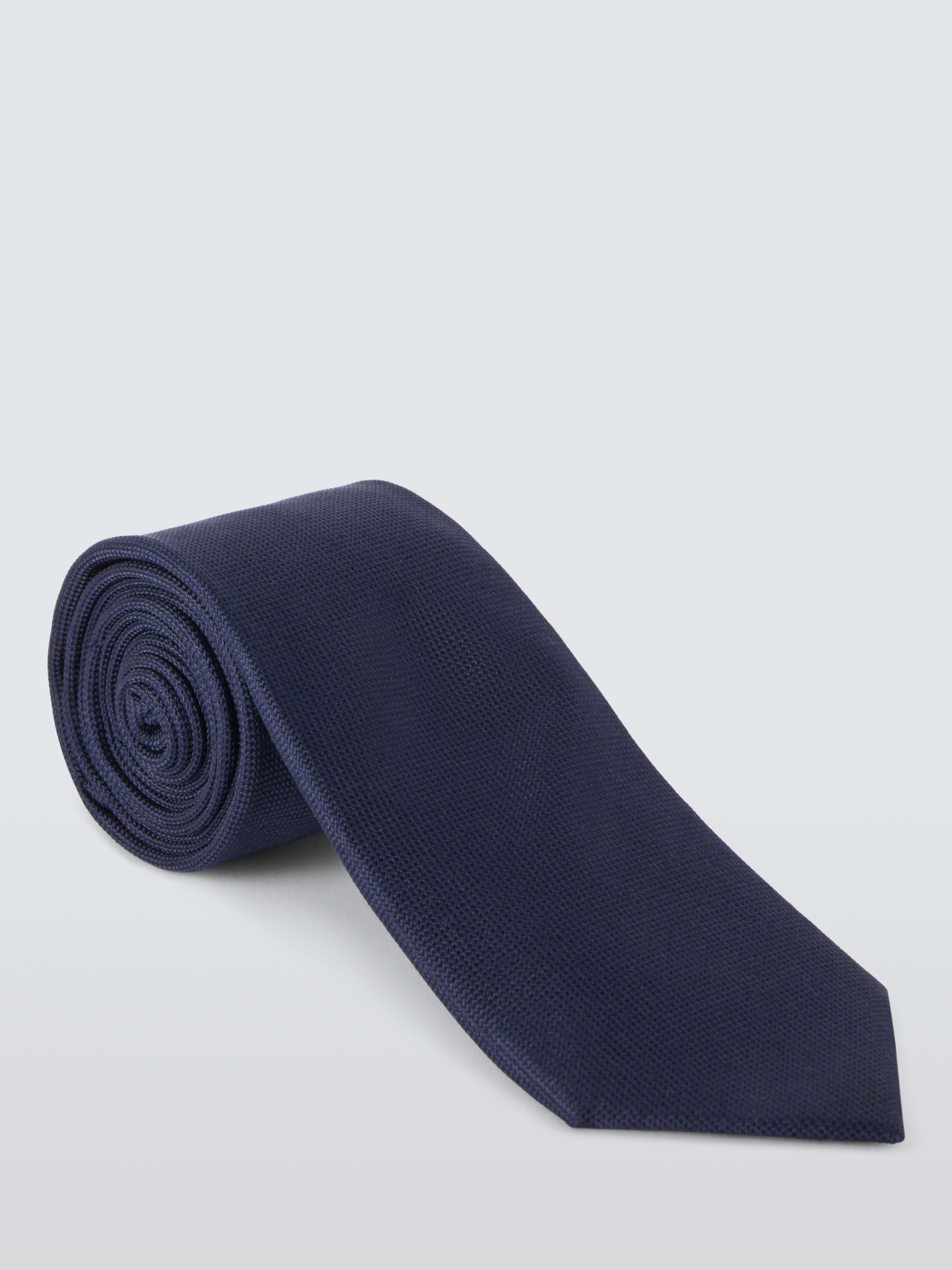 John Lewis Plain Silk Tie, Navy at John Lewis & Partners
