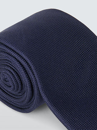 John Lewis Plain Silk Tie, Navy