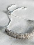 Mint Velvet Chunky Crystal Toggle Chain Bracelet, Silver