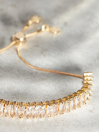 Mint Velvet Chunky Crystal Toggle Chain Bracelet, Gold
