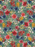 Oddies Textiles Digital Floral Poplin Fabric, Green