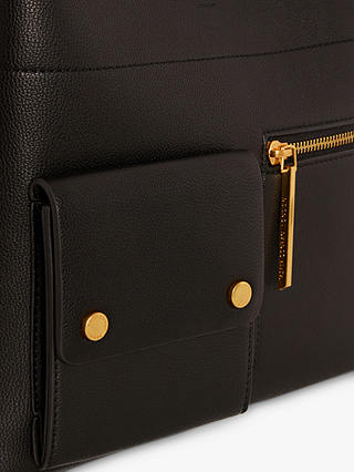 Jasper Conran London Baylee Double Pocket  Faux Leather Hobo Bag, Black