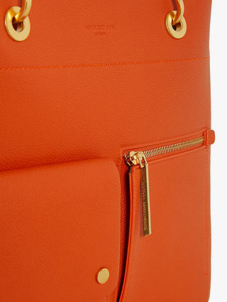 Jasper Conran London Baylee Double Pocket  Faux Leather Tote Bag, Orange