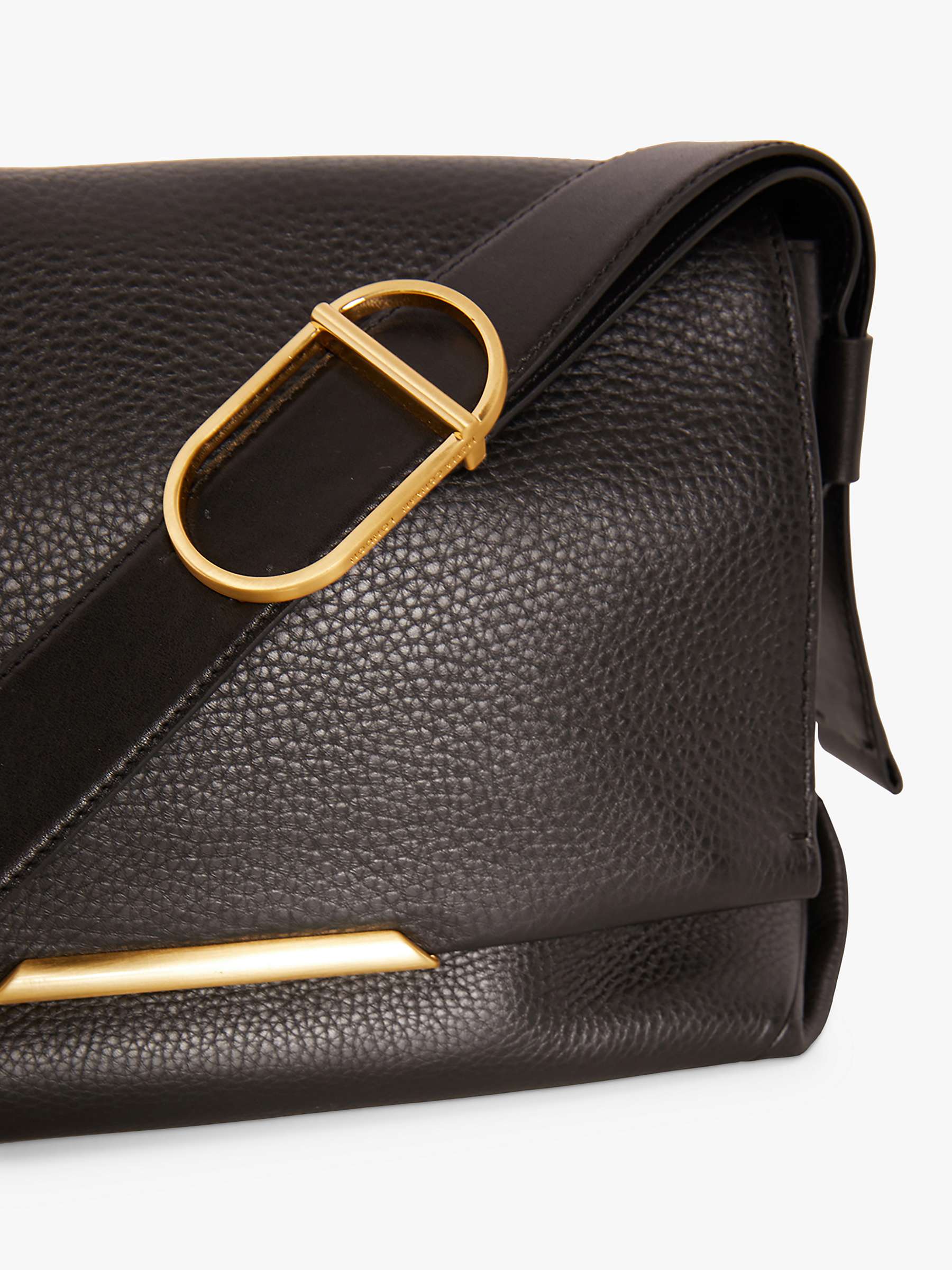 Buy Jasper Conran Beatrix Flap Messenger Bag, Black Online at johnlewis.com