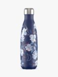 Chilly's Fleurs Stainless Steel Vacuum Insulated Leak-Proof Drinks Bottle, 500ml, Blue