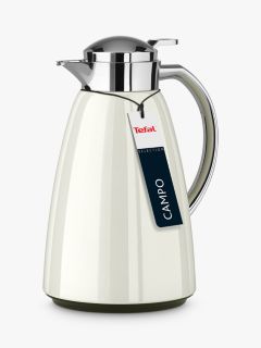 Tefal Campo Thermal Layer Hot Drinks Jug, 1L, White