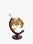 Mixology World Globe Decanter with Wood Cradle, 750ml, Natural/Clear