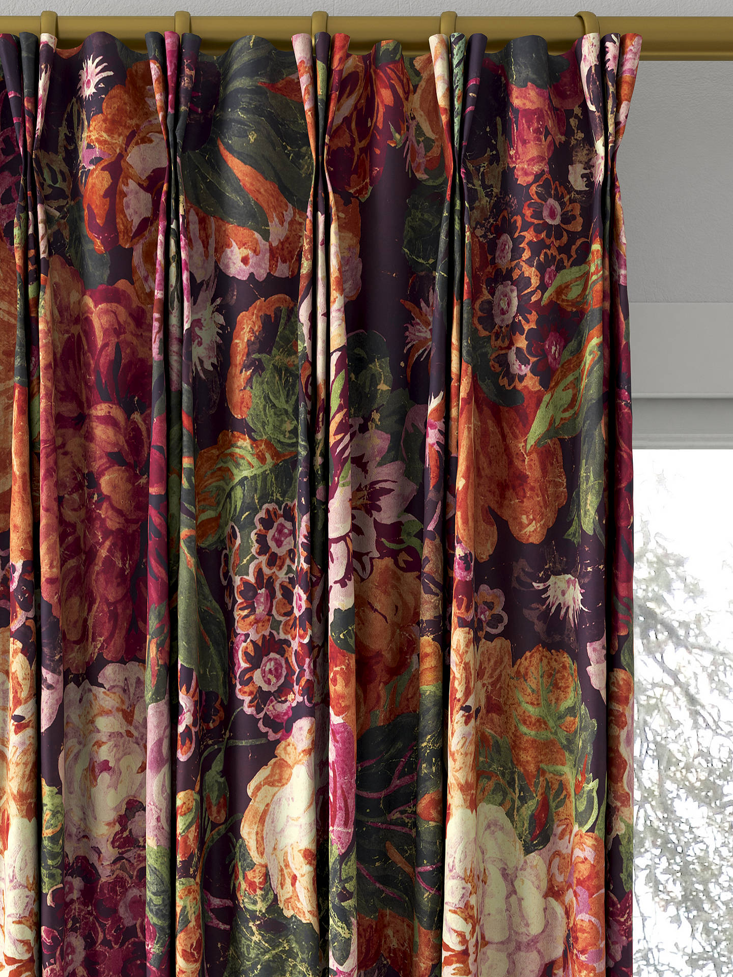 Sanderson Very Rose and Peony Made to Measure Curtains, Wild Plum