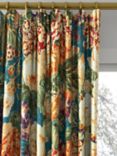 Sanderson Very Rose and Peony Made to Measure Curtains or Roman Blind, Kingfisher/Red Berry