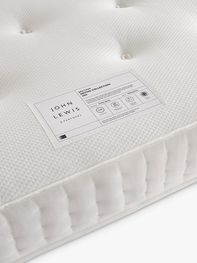 John Lewis Ortho Support 2000 Pocket Spring Mattress, Medium to Firm Tension, Super King Size