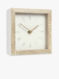 Thomas Kent Nordic Roman Numeral Square Wood-Effect Analogue Mantel Clock, 13cm