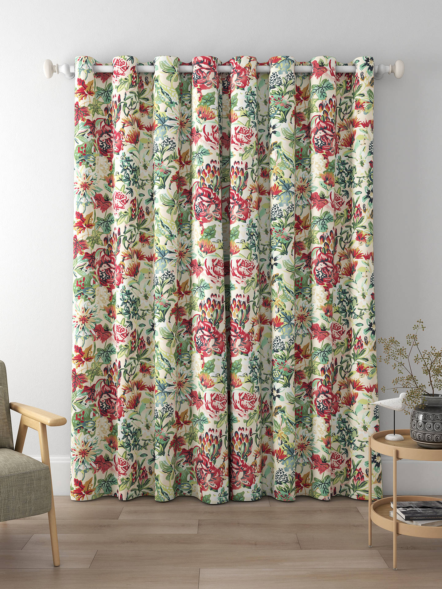 Harlequin Perennials Made to Measure Curtains, Pistachio/Tree Canopy