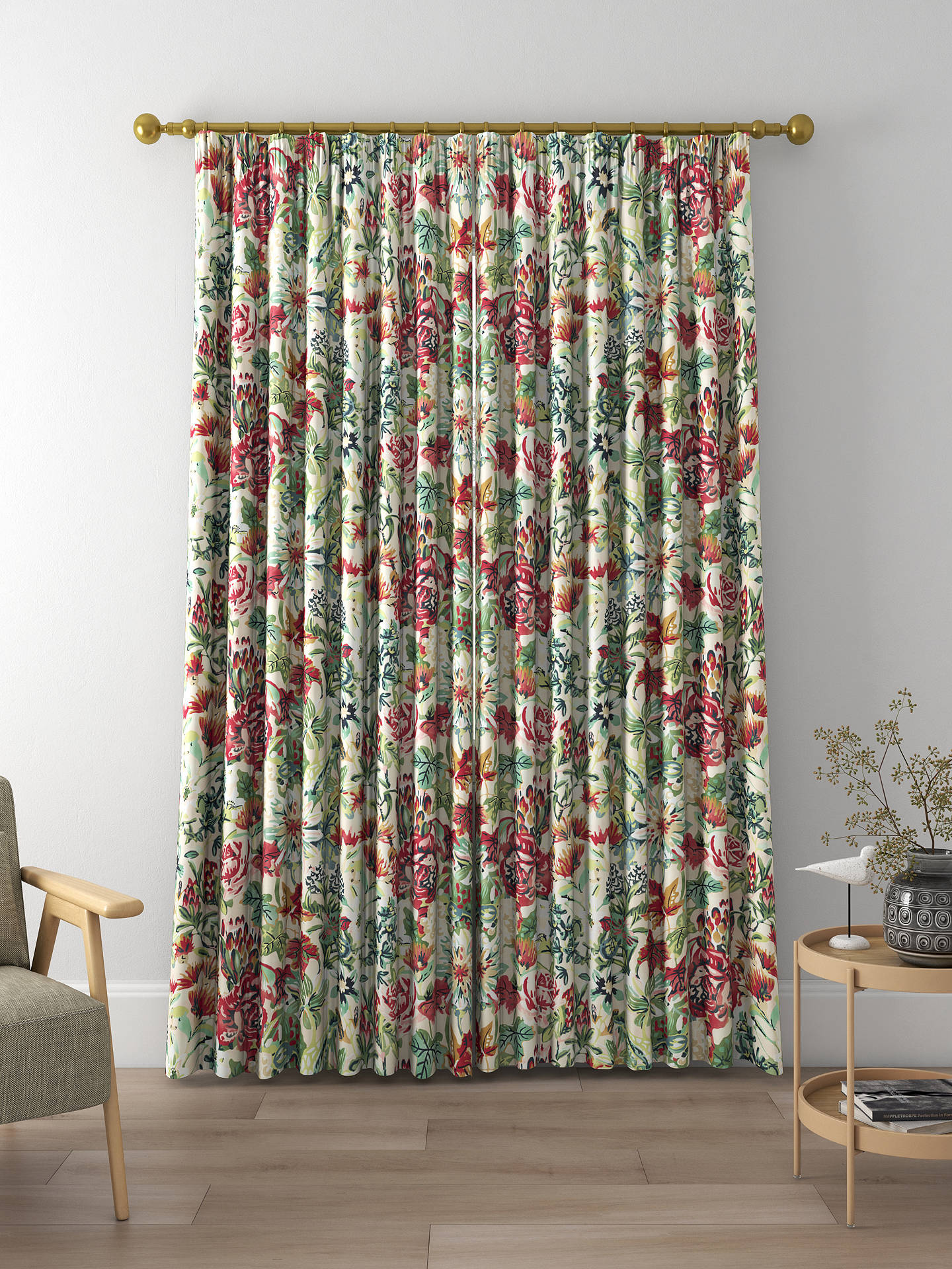 Harlequin Perennials Made to Measure Curtains, Pistachio/Tree Canopy
