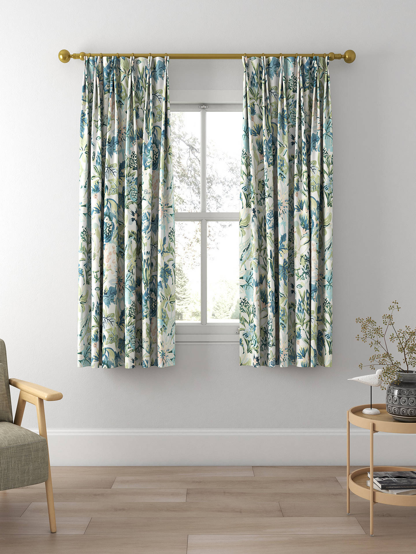 Harlequin Perennials Made to Measure Curtains, Seaglass/Exhale