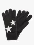 John Lewis Cashmere Mono Simple Stars Gloves, Monochrome