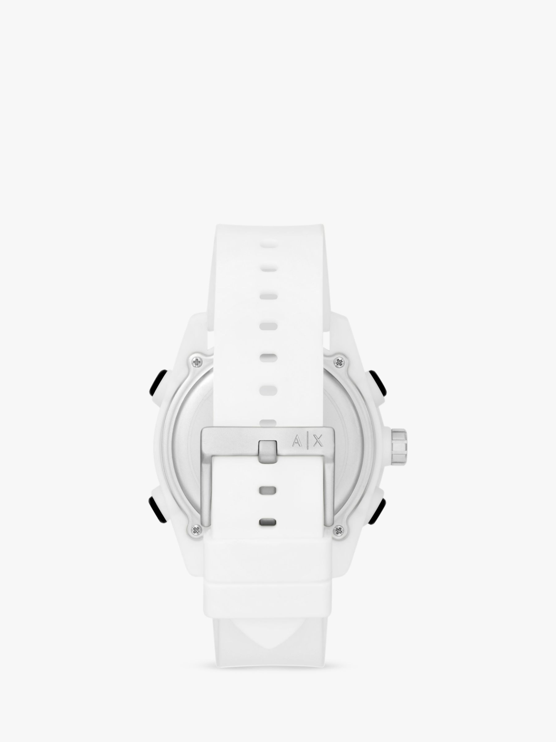 Armani Exchange Men's Digital Silicone Strap Watch, White/Gold AX2961 at  John Lewis & Partners
