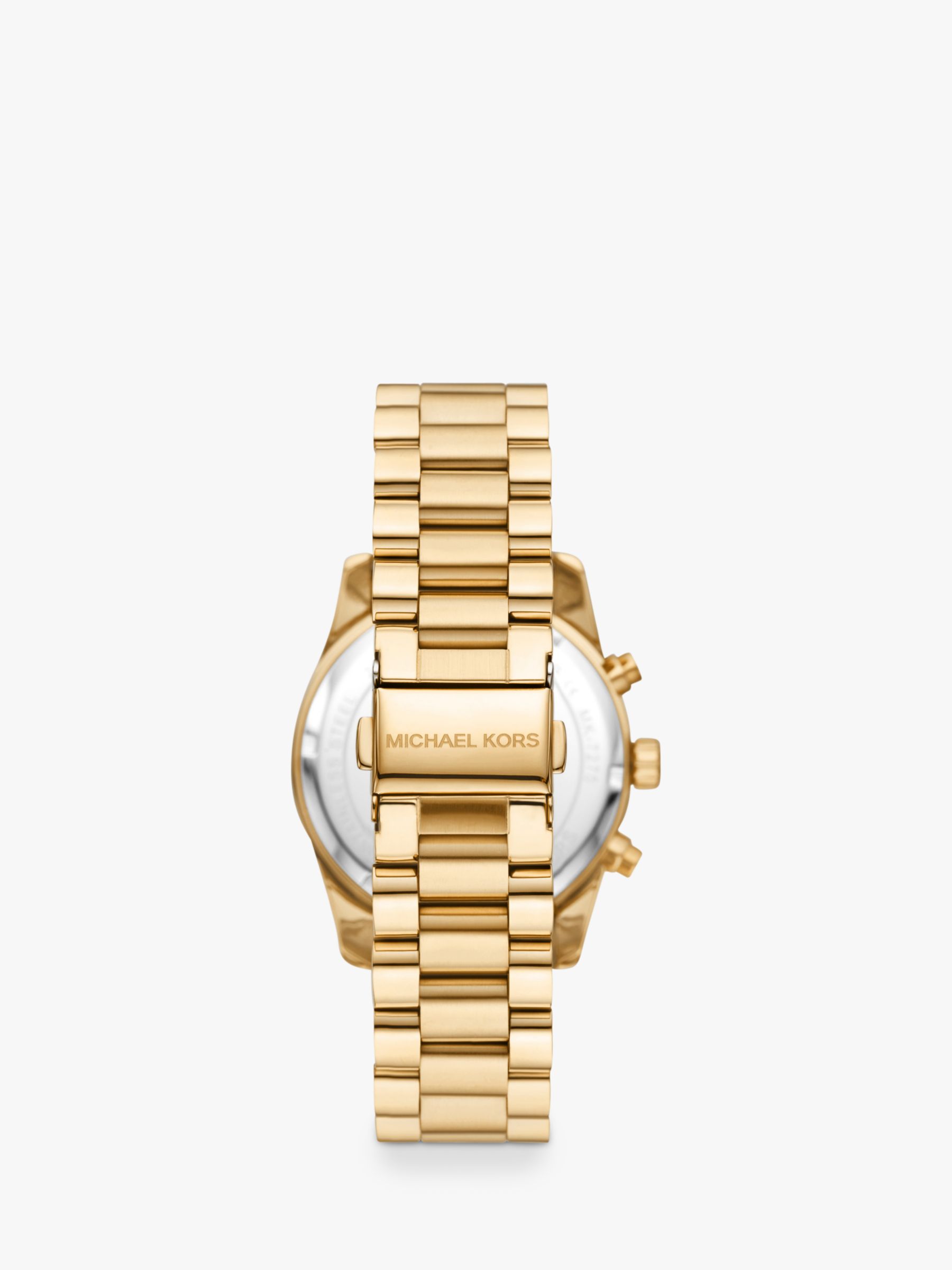 Michael Kors MK7276 Women's Lexington Chronograph Date Bracelet Strap  Watch, Gold/Brown at John Lewis & Partners