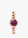 Emporio Armani AR11491 Women's Crystal Bracelet Strap Watch, Rose Gold/Burgundy