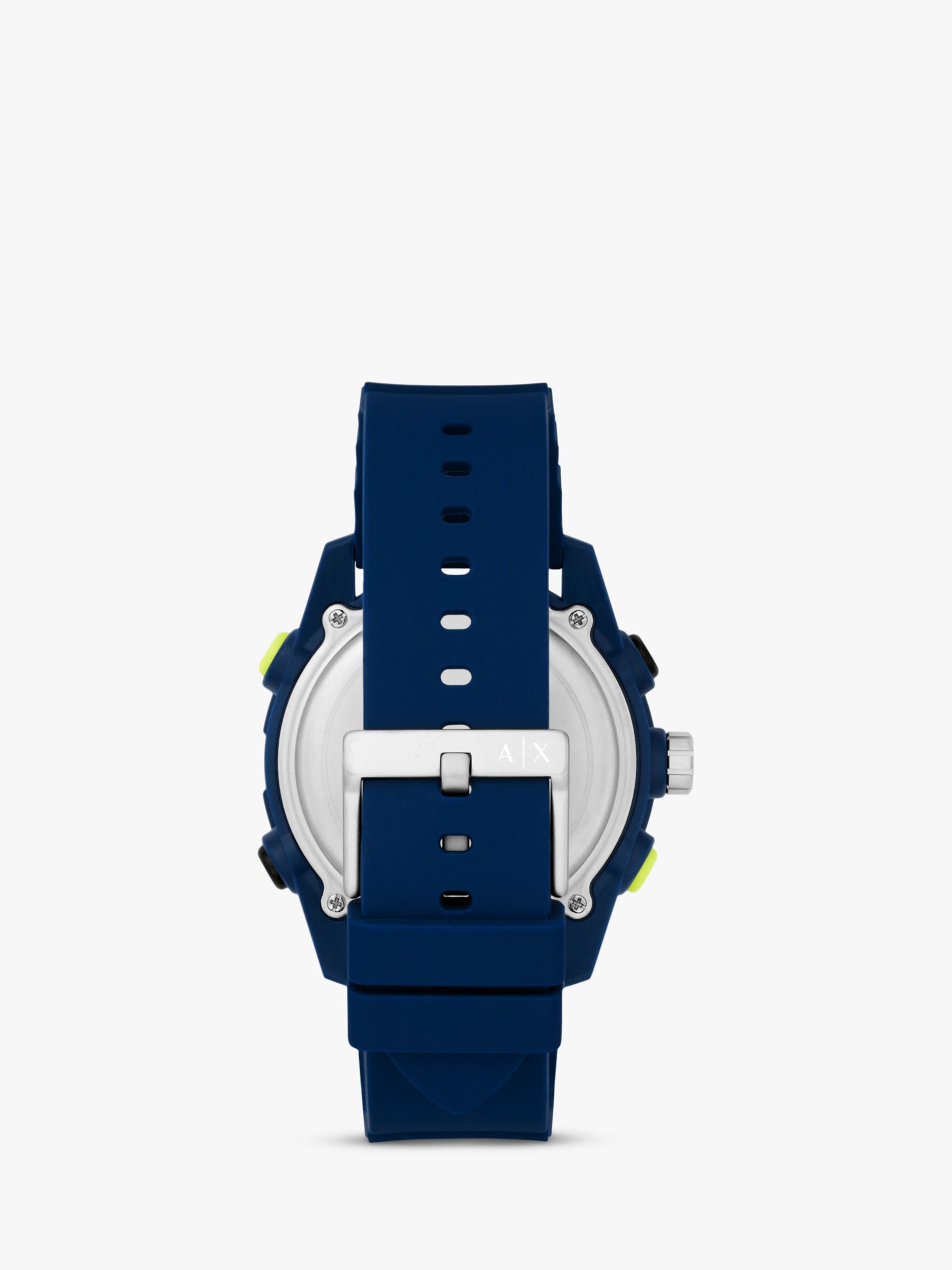 Armani Exchange Men's Digital Silicone Strap Watch, Blue/Grey AX2962 at  John Lewis & Partners