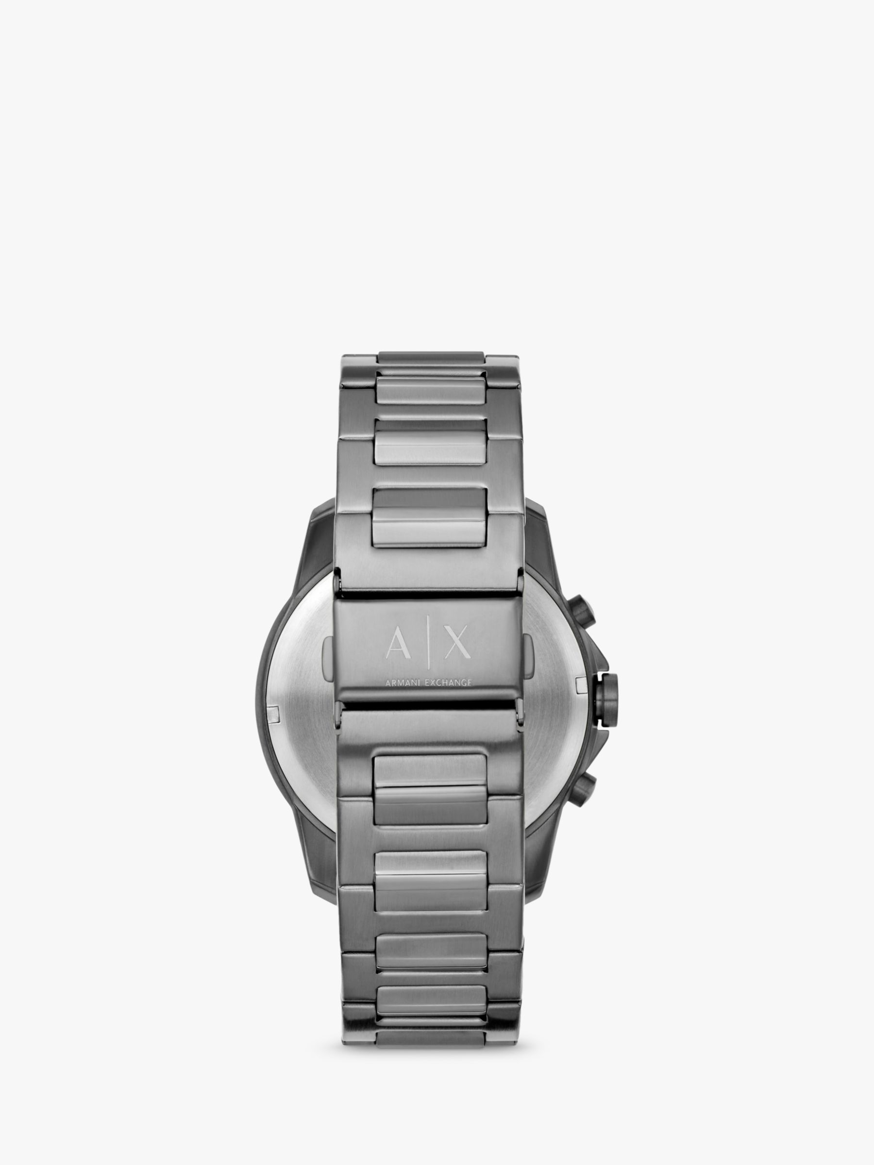 Armani Exchange AX1731 Men's Chronograph Date Bracelet Strap Watch,  Gunmetal/Blue at John Lewis & Partners