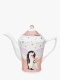 Yvonne Ellen Christmas Penguin Bone China Teapot, 1.3L, Pink Blush