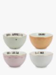 Yvonne Ellen Slogan Fine China Cereal Bowl, Set of 4, 15cm, Assorted