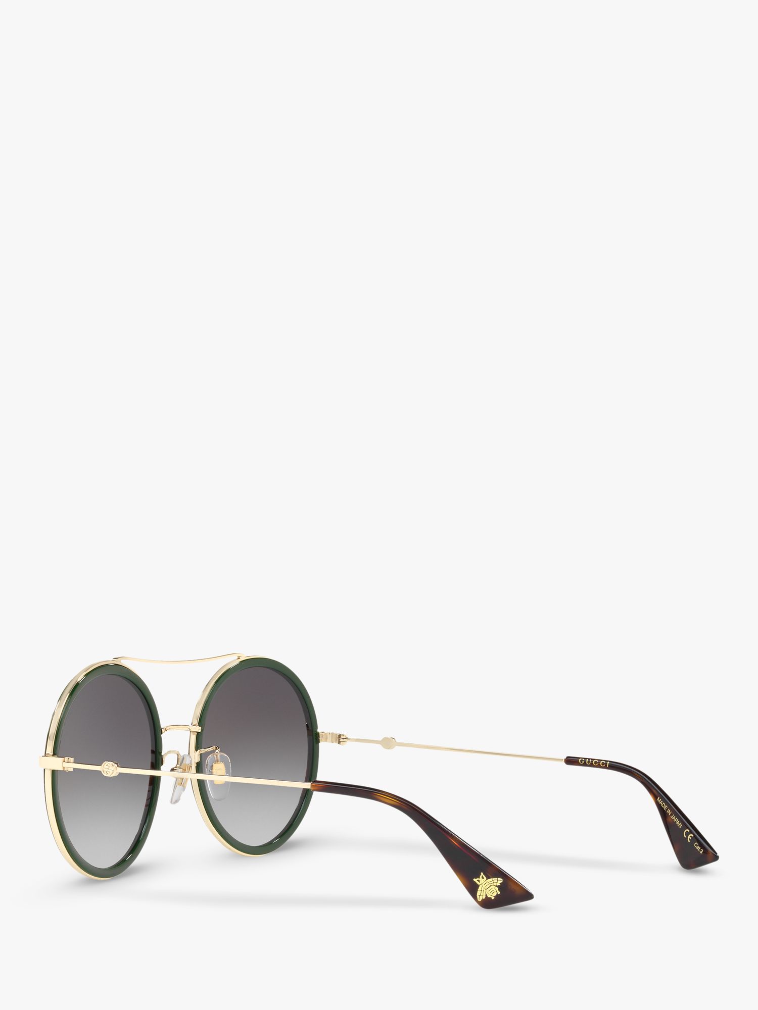 Sindsro pad afbalanceret Gucci GG0061S Women's Polarised Round Sunglasses, Gold/Grey Gradient at  John Lewis & Partners
