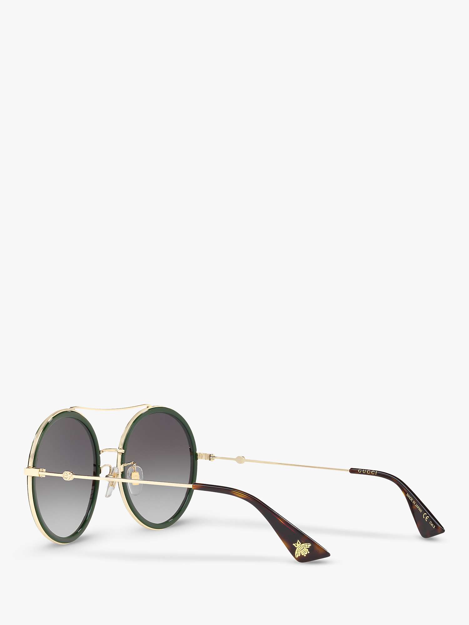 Buy Gucci GG0061S Women's Polarised Round Sunglasses, Gold/Grey Gradient Online at johnlewis.com