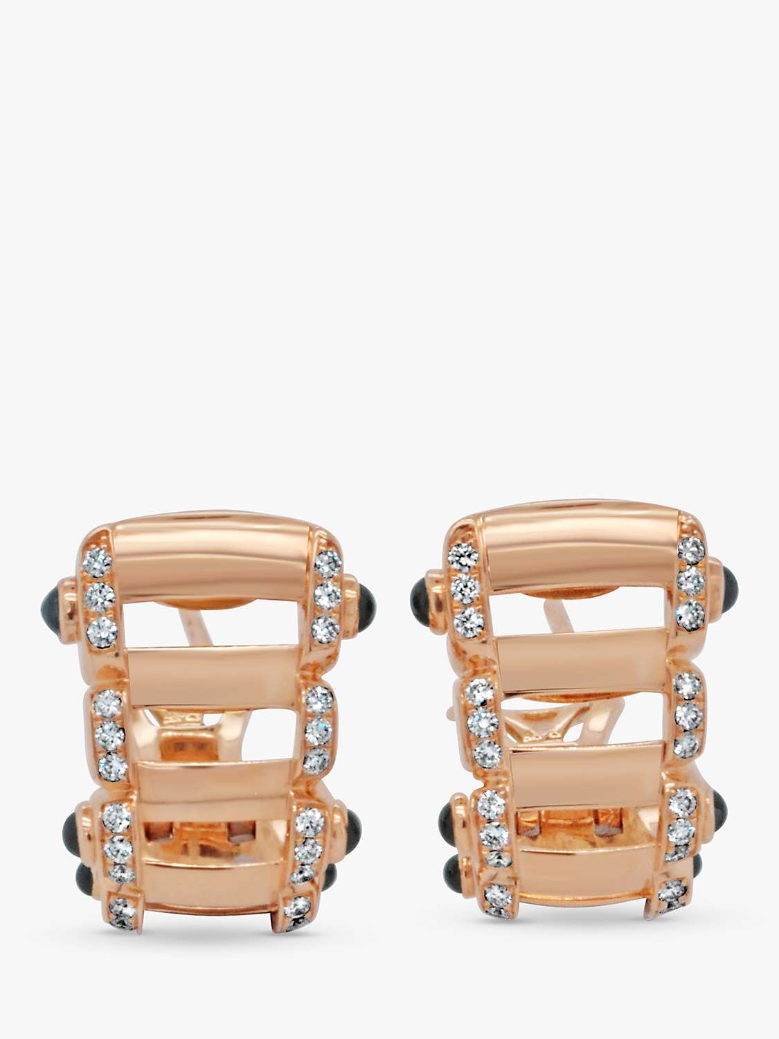 Buy Milton & Humble Jewellery Second Hand Patek Philippe 18ct Rose Gold Sapphire & Diamond Hoop Earrings Online at johnlewis.com
