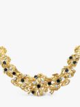 Milton & Humble Jewellery Second Hand 18ct Yellow Gold Sapphire & Diamond Ornate Branch Collar Necklace, Dated London 1964