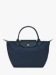 Longchamp Le Pliage Green Recycled Canvas Small Top Handle Bag, Rich Navy