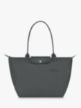 Longchamp Le Pliage Green Recycled Canvas Large Tote Bag, Graphite