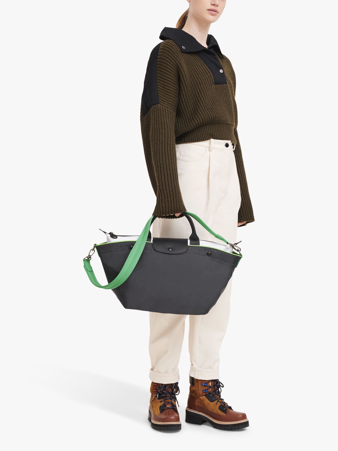 Buy Longchamp 'Medium 'Le Pliage' Tote Shoulder Bag, Gunmetal at
