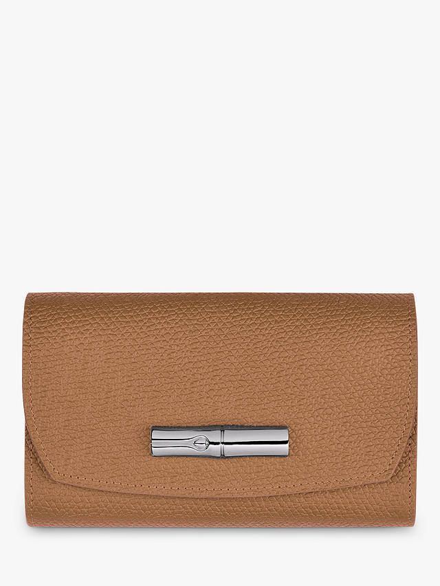 Longchamp Roseau Leather Compact Wallet, Natural