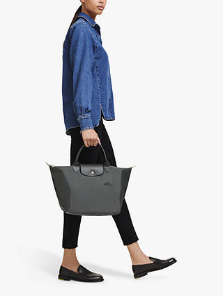 Longchamp Le Pliage Recycled Canvas Medium Top Handle Bag, Graphite