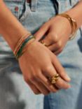 Monica Vinader Mini Nugget Gemstone Beaded Bracelet, Onyx/Gold