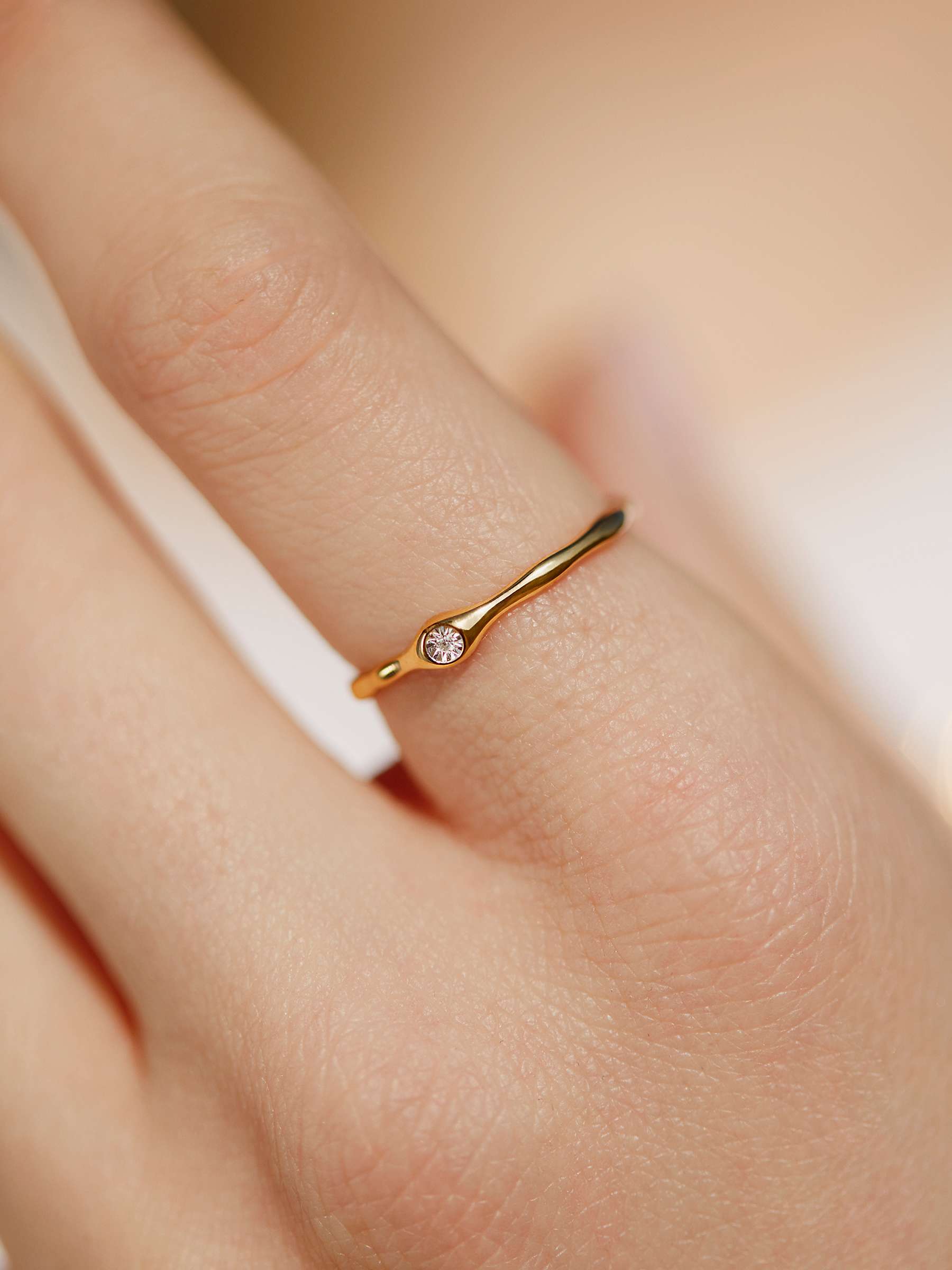Buy Monica Vinader Siren Mini Diamond Ring, Gold Online at johnlewis.com