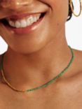 Monica Vinader Mini Nugget Gemstone Beaded Necklace, Onyx/Gold