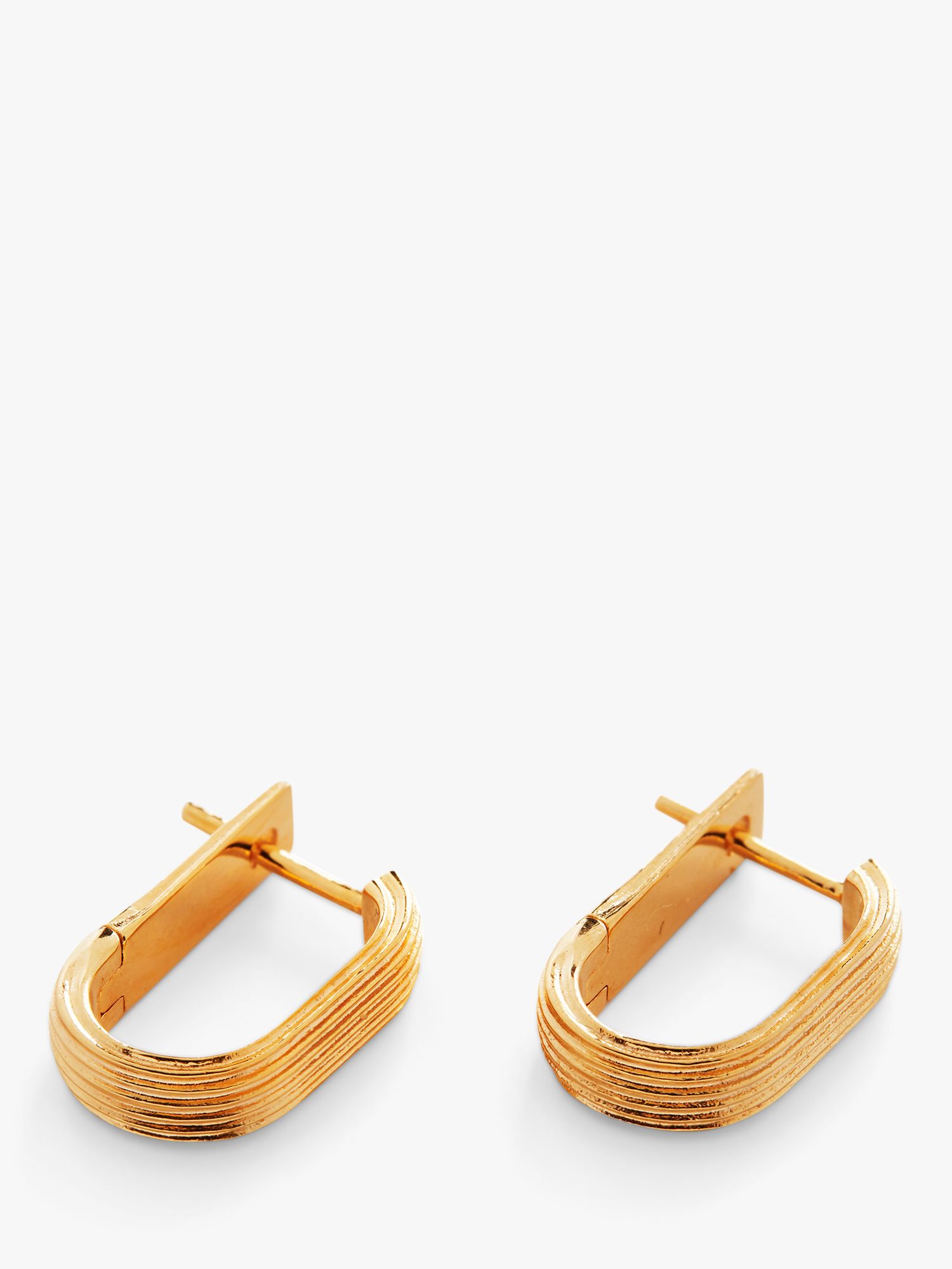 Monica Vinader Groove Huggie Earrings, Gold at John Lewis & Partners