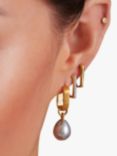 Monica Vinader Groove Huggie Earrings, Gold
