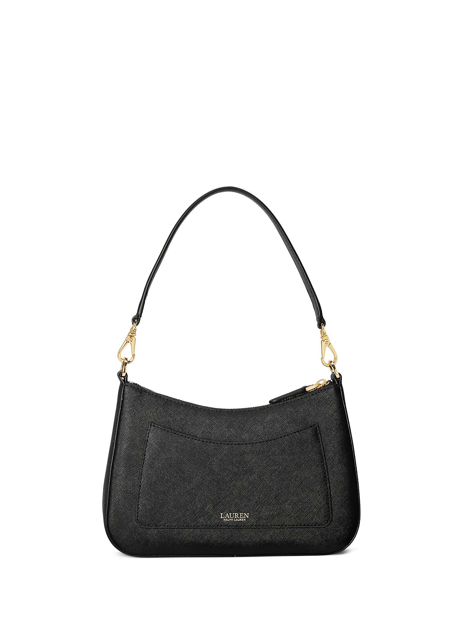 Lauren Ralph Lauren Danni 26 Leather Shoulder Bag, Black at John Lewis &  Partners
