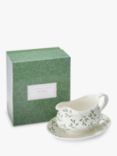 Sophie Conran for Portmeirion Mistletoe Porcelain Gravy Boat & Stand, 550ml, White/Green