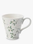 Sophie Conran for Portmeirion Mistletoe Porcelain Mugs, Set of 2, 350ml, White/Green