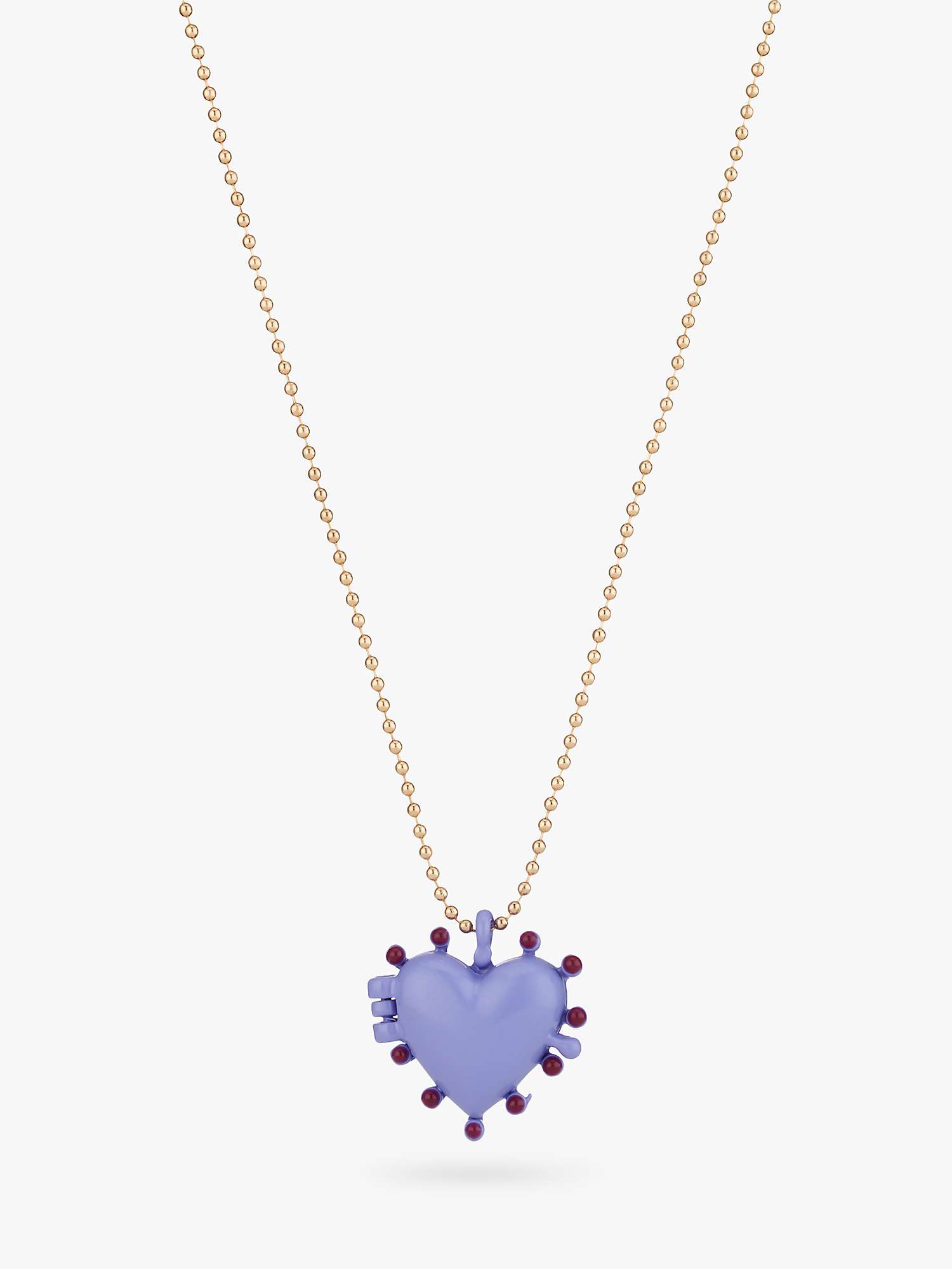 Buy Stych Kids' Heart Locket Necklace, Gold/Purple Online at johnlewis.com