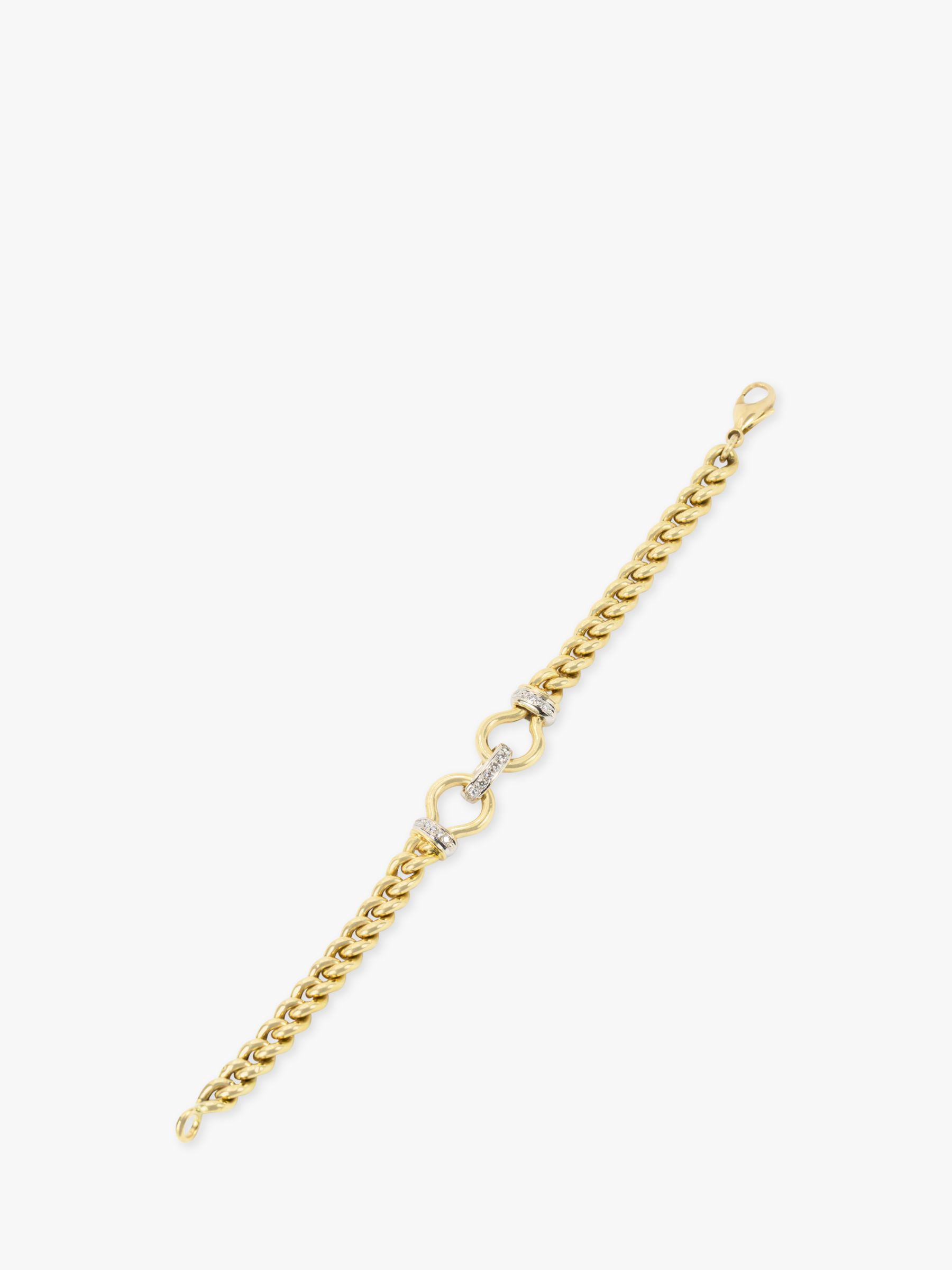 Buy Kojis Second Hand 18ct Yellow Gold Diamond Set Chain Bracelet Online at johnlewis.com
