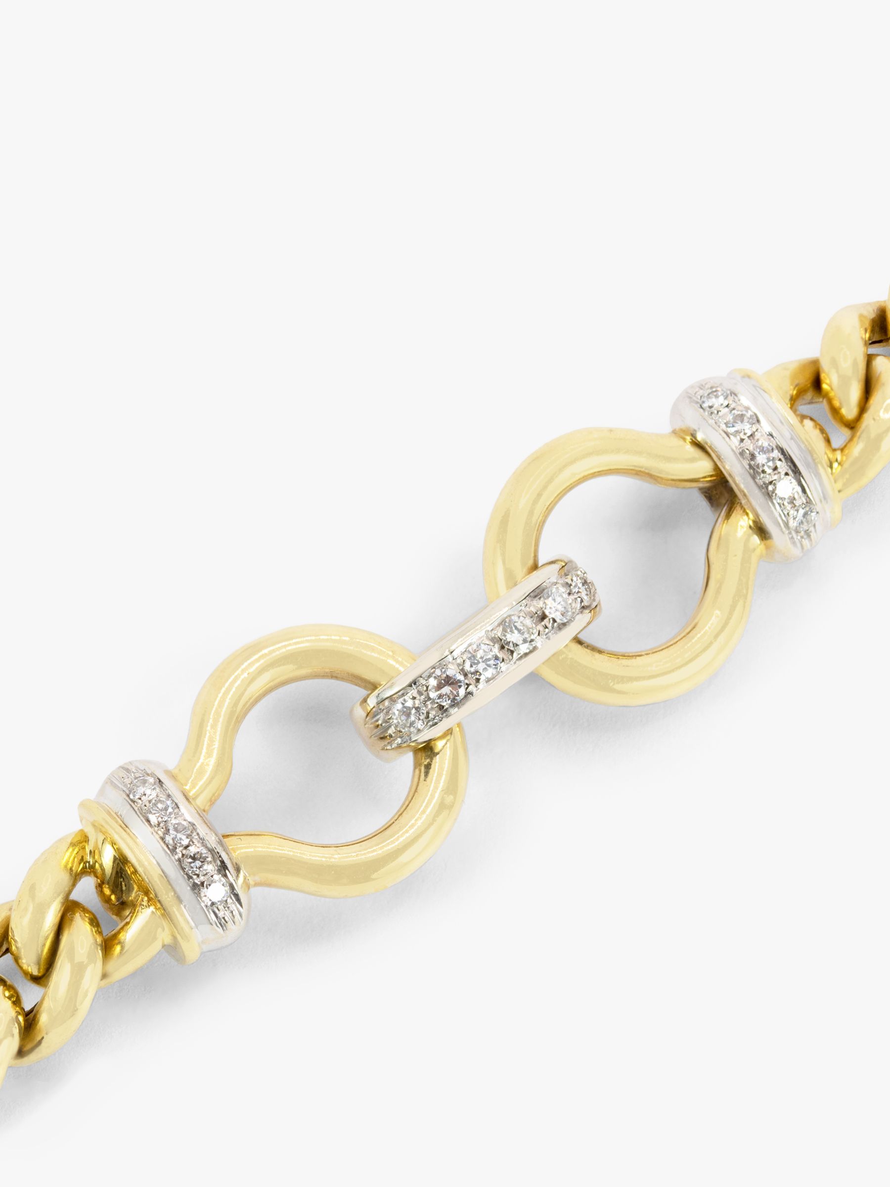Buy Kojis Second Hand 18ct Yellow Gold Diamond Set Chain Bracelet Online at johnlewis.com
