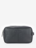 Barbour Highgate Leather Wash Bag, Black