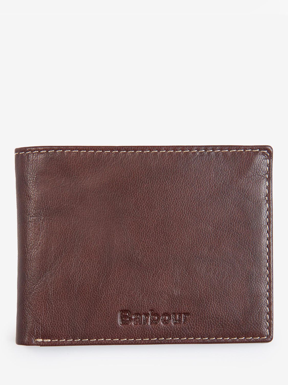 Barbour Crail Leather Wallet, Chestnut Brown at John Lewis & Partners