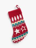 little home at John Lewis John Lewis Christmas Knitted Stocking, Red